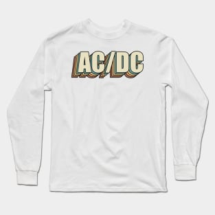 ACDC - Retro Rainbow Typography Style 70s Long Sleeve T-Shirt